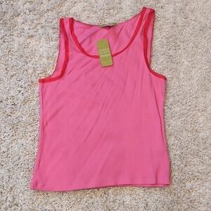 NWT Sigrid Olsen Pink and Red Tank Top Petite Large Sparkle